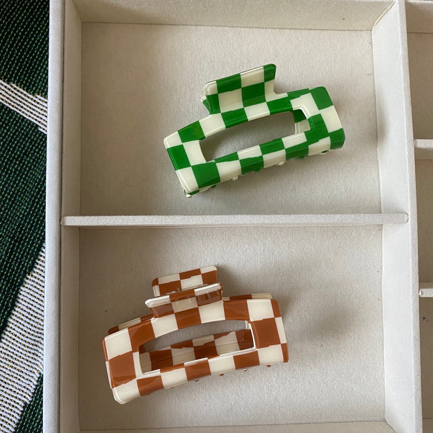Retro Check Hair Clip