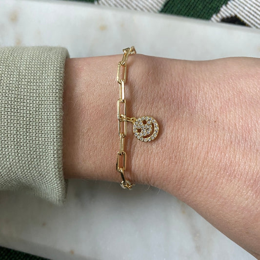 Smiley Charm Lou Chain Bracelet