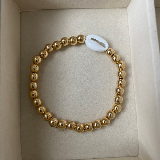 Enamel Shell Gold Ball Bracelet