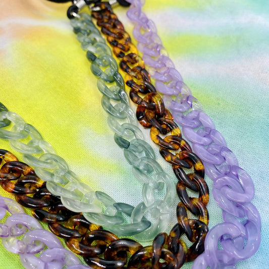 2in1: sunnies+mask chains curbed chain - acrylic mask + sunnies