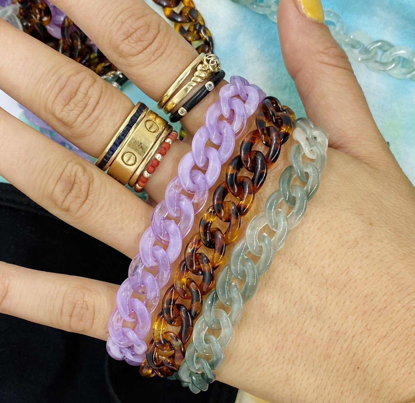 2in1: sunnies+mask chains curbed chain - acrylic mask + sunnies