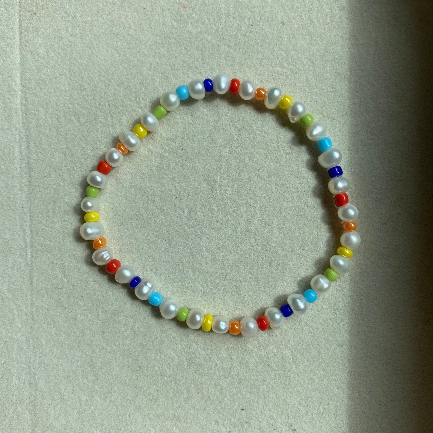 Rainbow Pearl Beaded Bracelet