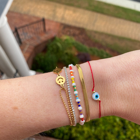 Lucky Mother Of Pearl Evil Eye Bracelet