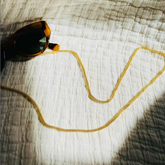 Golden Tube Glasses Chain