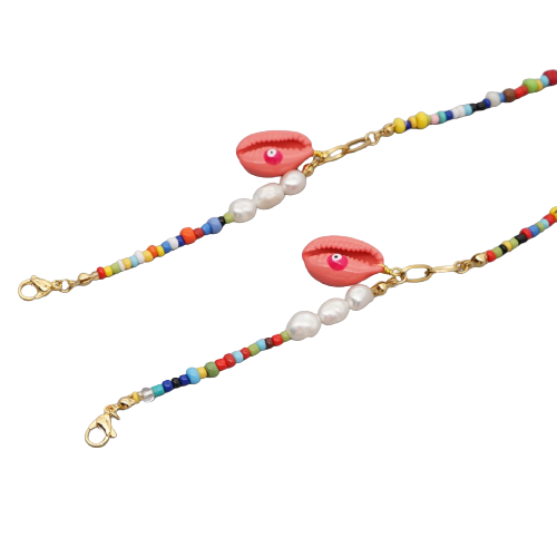 2in1 mixed media chain - beaded, charms, and chain detail