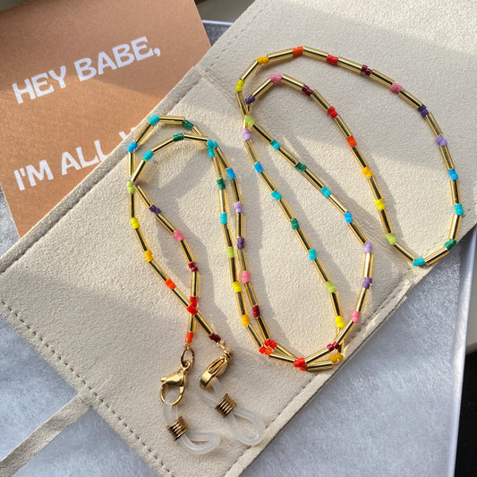 Beaded Golden Rainbow Glasses Chain