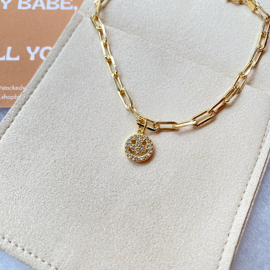 Smiley Charm Lou Chain Bracelet