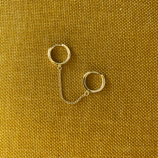 Double Hoop Chain Earring