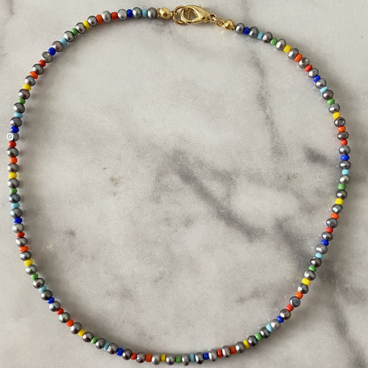 Dark + Stormy Pearl Necklace