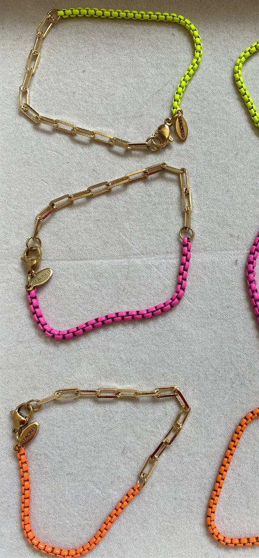 50/50 Enamel Lou Chain Bracelet
