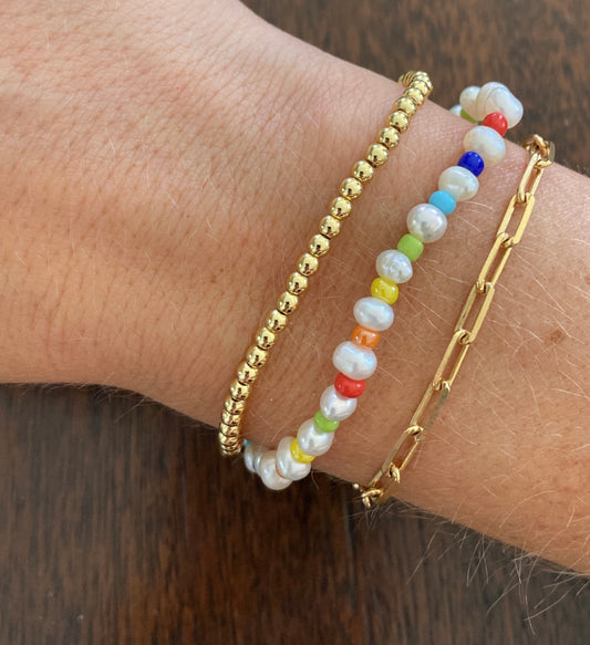 Pearl Rainbow Bracelet Stack