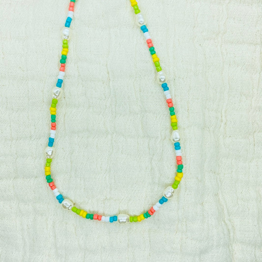 Pastel Pearl Beaded Necklace