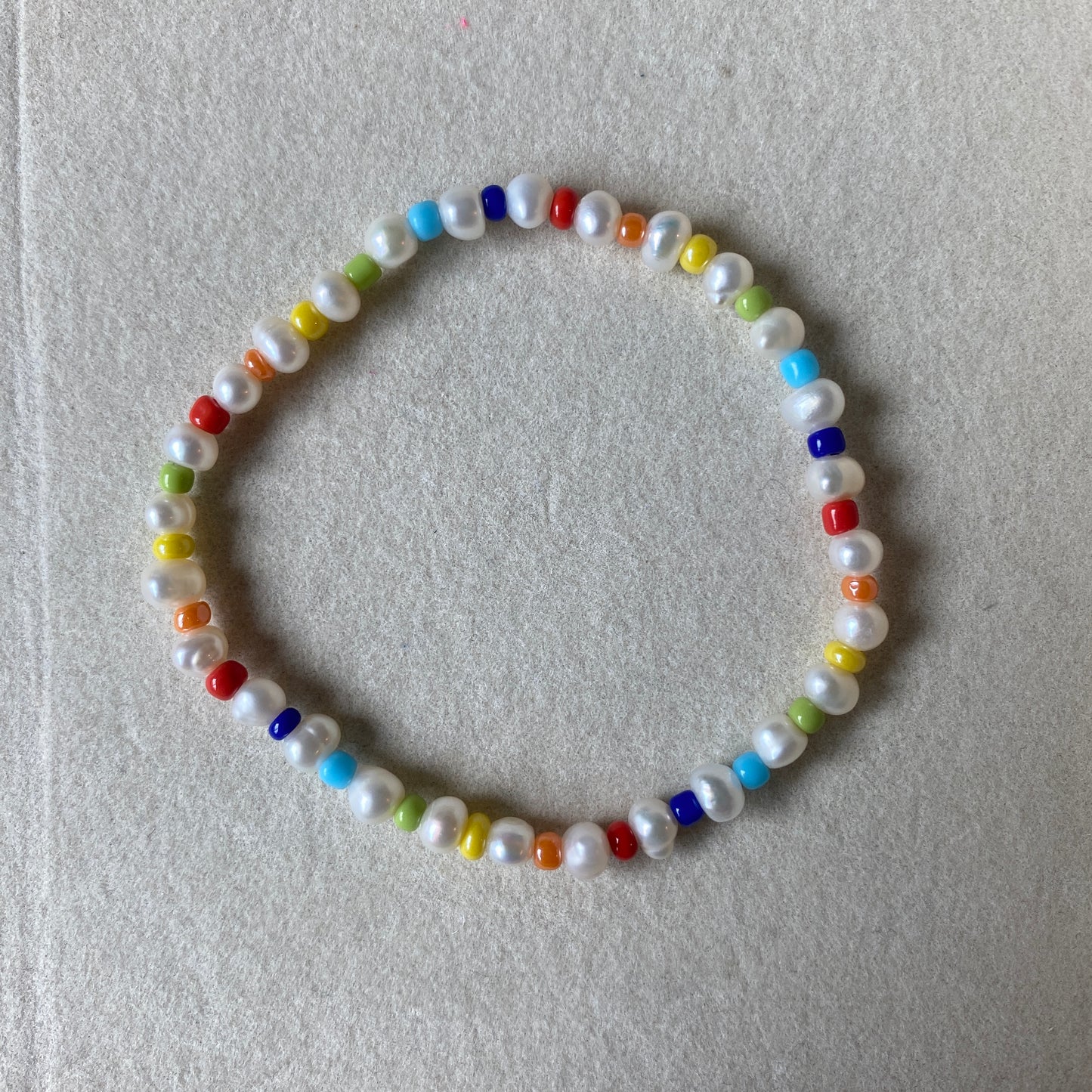 Rainbow Pearl Beaded Bracelet