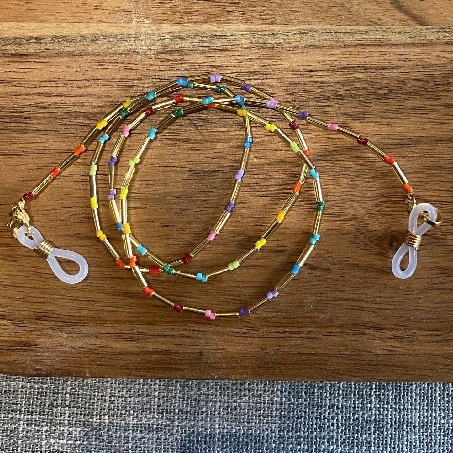Beaded Golden Rainbow Glasses Chain
