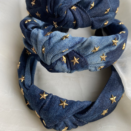 Denim Star Headband