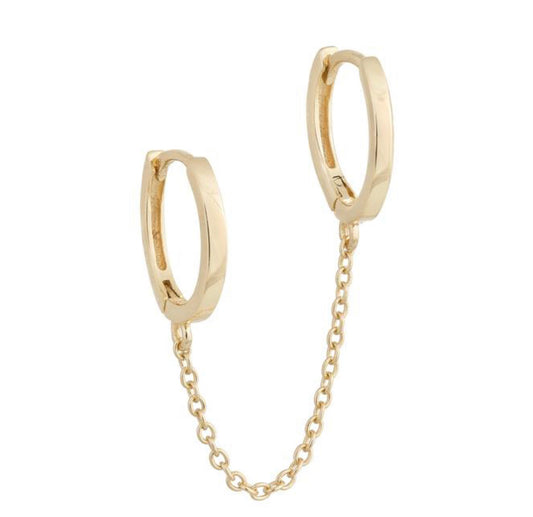 Double Hoop Chain Earring