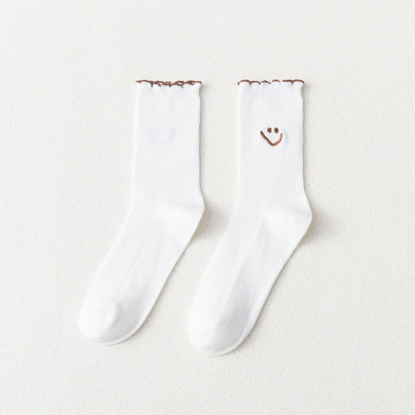 Smiley Ruffle Socks