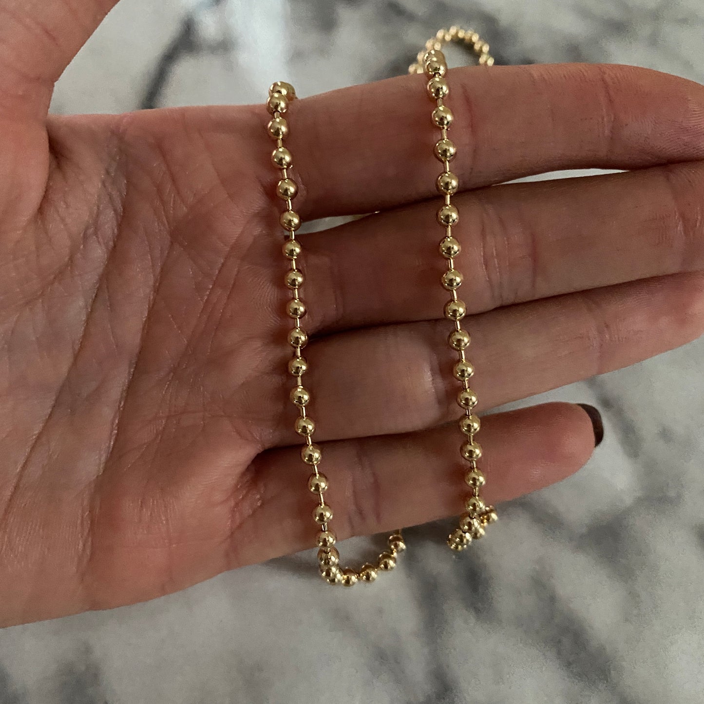 Ball Chain Choker Necklace + Bracelet Stack