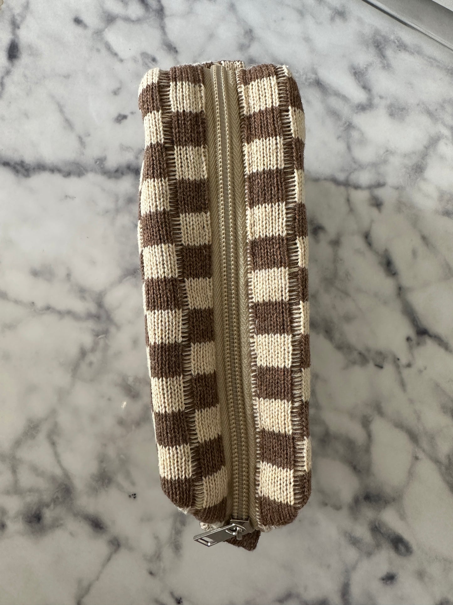 Checkered Knit Pouch